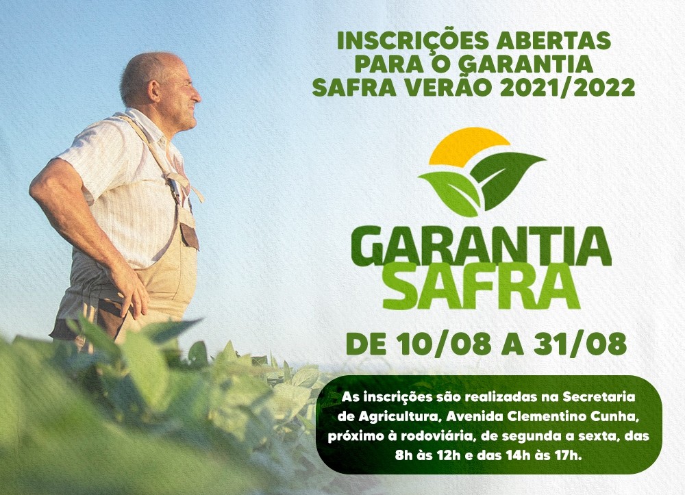 Secretaria de Agricultura de Jaguarari abre  inscrições para o Garantia Safra Verão 2021/2022