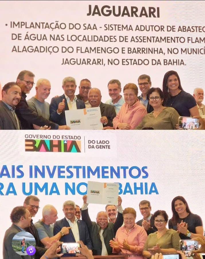 ÁGUA PARA REGIÃO DO FLAMENGO: Jaguarari é contemplada com obras de Saneamento Rural do Novo PAC